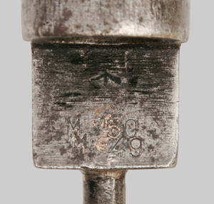 British No. 9 Mk. I socket bayonet bearing dual maker marks.