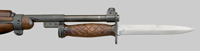 Thumbnail image of the USA M4 First Production knife bayonet with a wood grip.