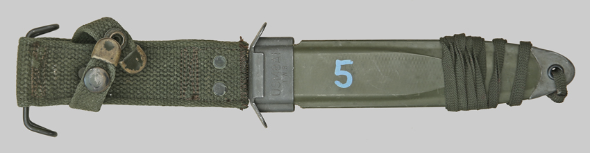 Image of unit-marked U.S. M7 bayonet.