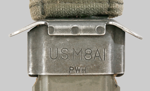 Image of PWH manufacturer symbol on M8A1 Scabbard.