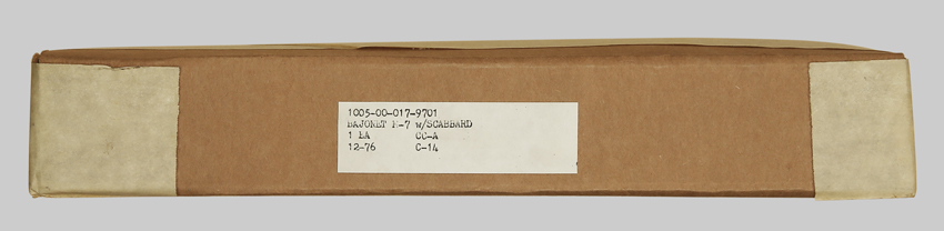 Image of Open Carton Containing Repackaged M7 Bayonet/M8A1 Scabbard.