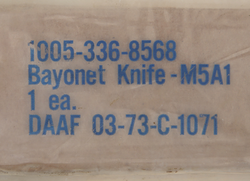 Image of Imperial Knife Co. 1973 Contract M5A1 Bayonet in Original Packaging.