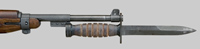 Thumbnail image of the USA M4 First Production knife bayonet.