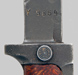 Thumbnail image of Czechoslovakia VZ-58 knife bayonet with lower crossguard extension and grips secured by single rivet.